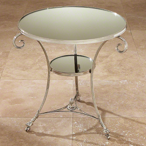 Global Views Gueridon Table Nickel And Mirror